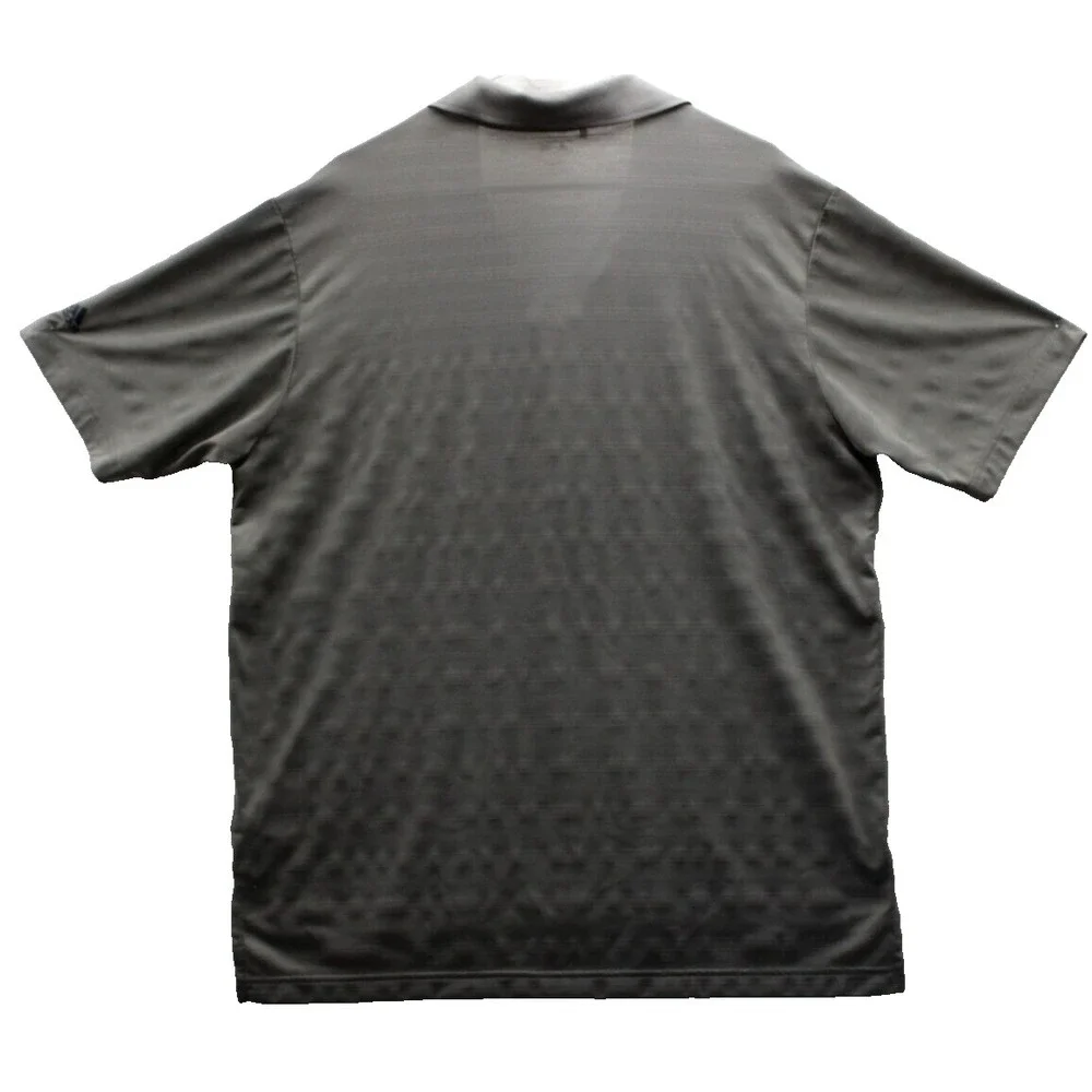 Adidas Golf Mens Polo Shirt‎ Gray Stripe Short Sleeve Performance Size L
